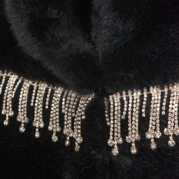 Shrimps Dexter Black Faux Fur Crystal-Embellished Jacket - Picture 8 of 13